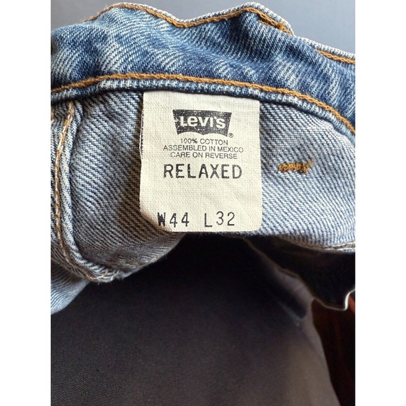 Vintage Levi's 540 Relaxed Fit Orange Tab Denim Jeans 44x32 Blue‎ Jeans 90s - Picture 5 of 8